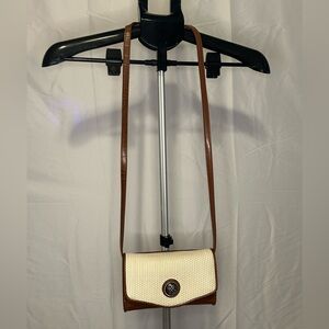 Maggie Barnes Elegant Cream and Brown Crossbody Bag